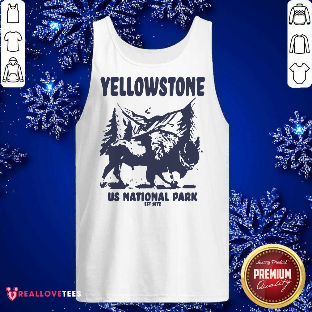 Cool Yellowstone US National Park 1872 Bison Mountain Landscape Shirt