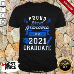 Terrific Proud Grandma 2021 Graduate Blue Shirt