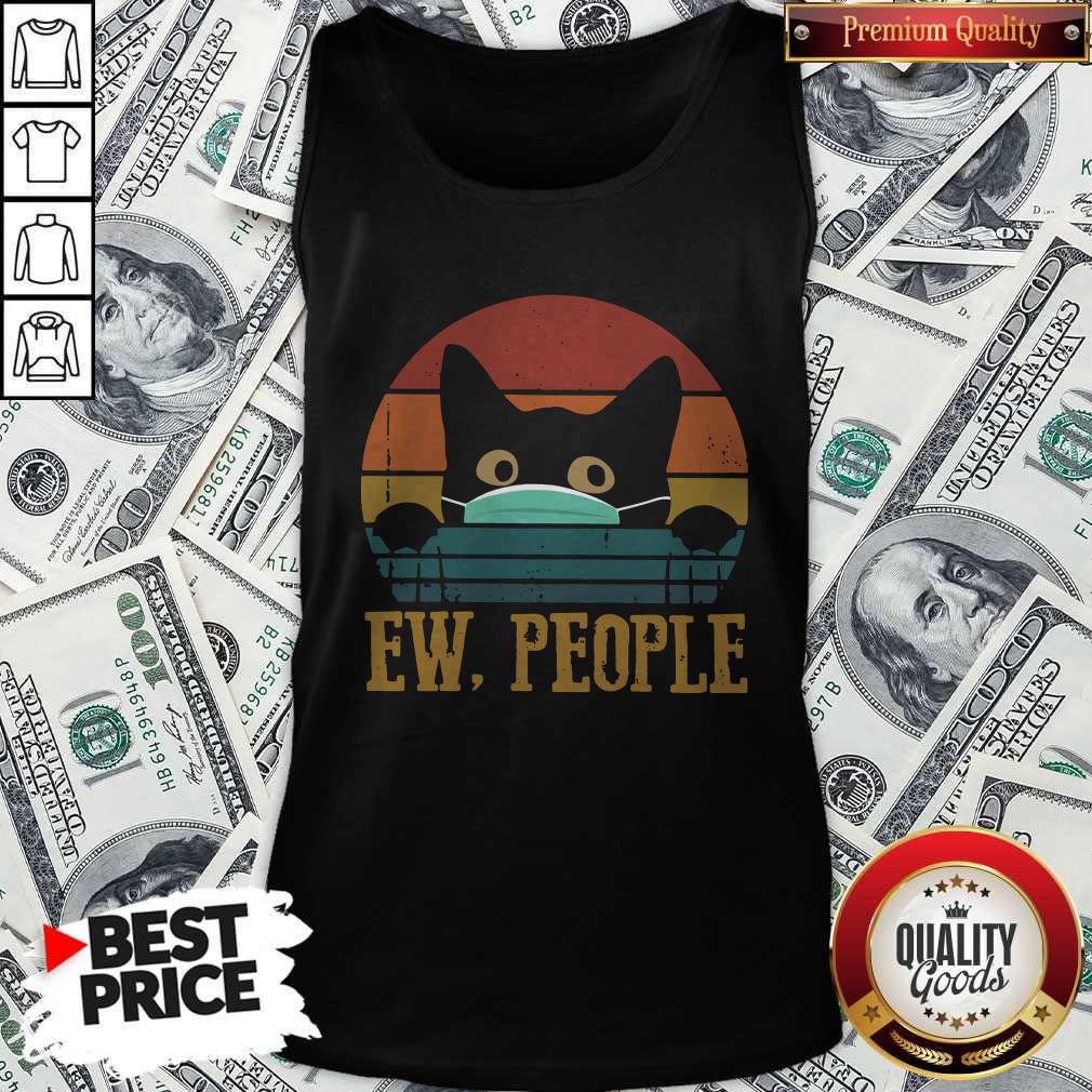 Cute Black Cat Face Mask Ew People Vintage Shirt