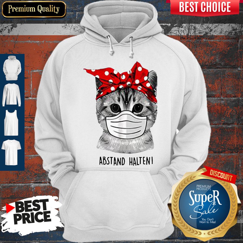 Cute Cat Face Mask Abstand Halten Shirt