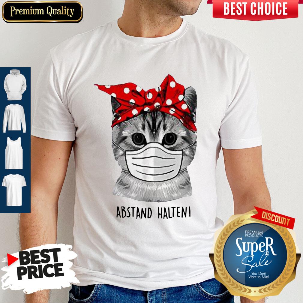 Cute Cat Face Mask Abstand Halten Shirt