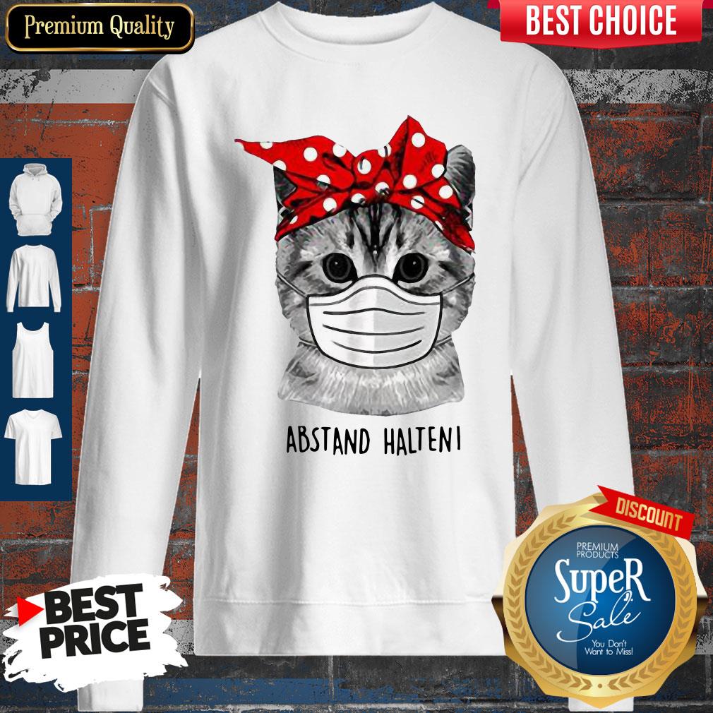 Cute Cat Face Mask Abstand Halten Shirt