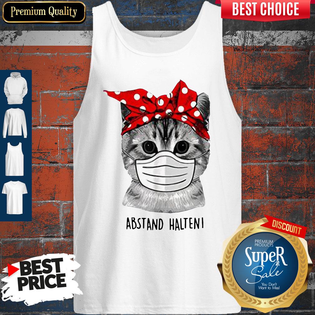 Cute Cat Face Mask Abstand Halten Shirt