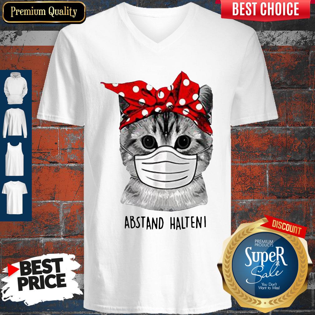 Cute Cat Face Mask Abstand Halten Shirt