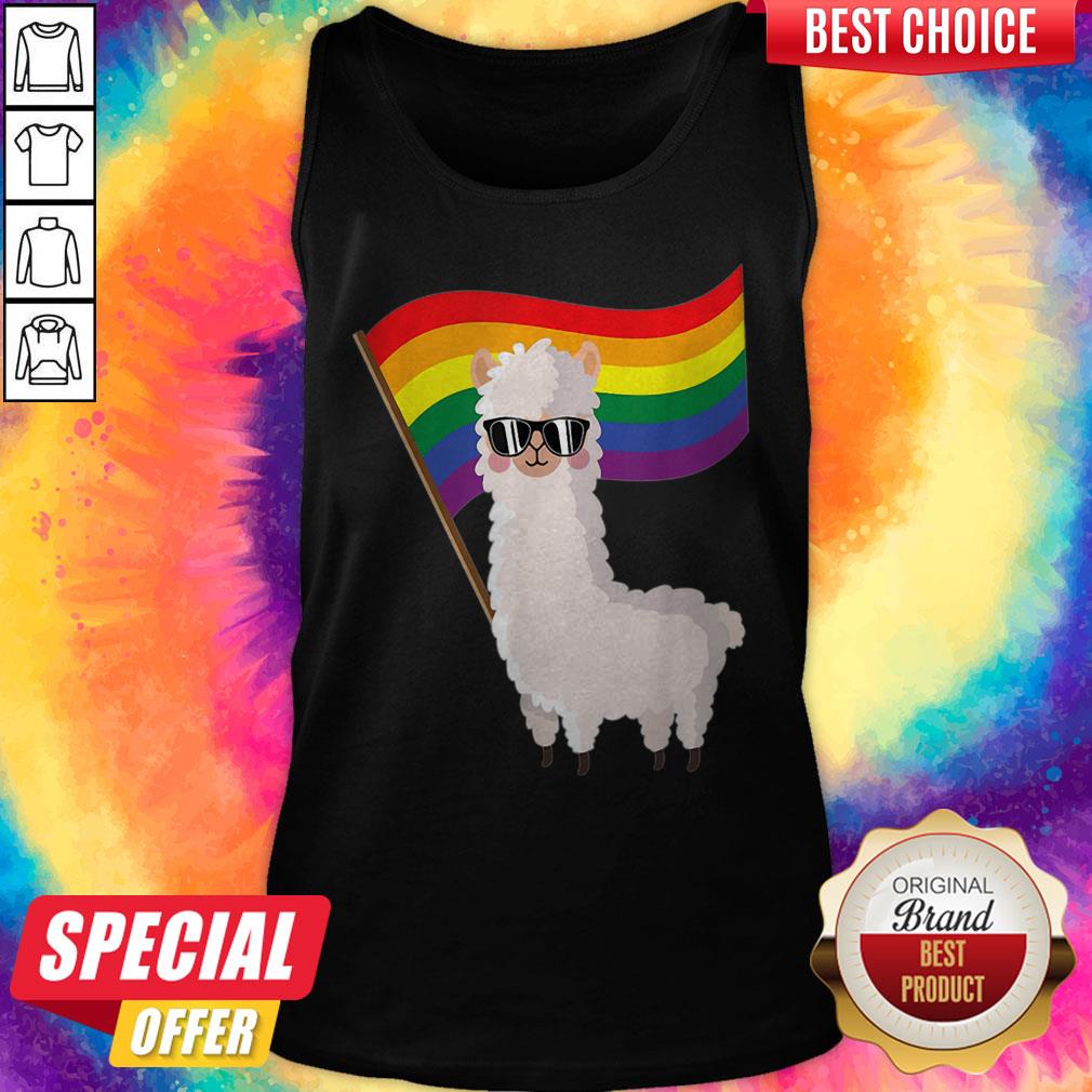 Cute Llama Rainbow Flag Lgbtqia Gay Pride Shirt