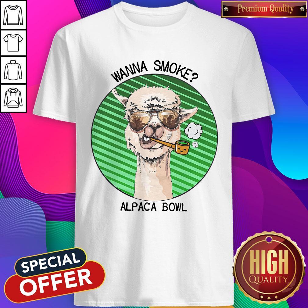 Cute Llama Wanna Smoke Alpaca Bowl Shirt