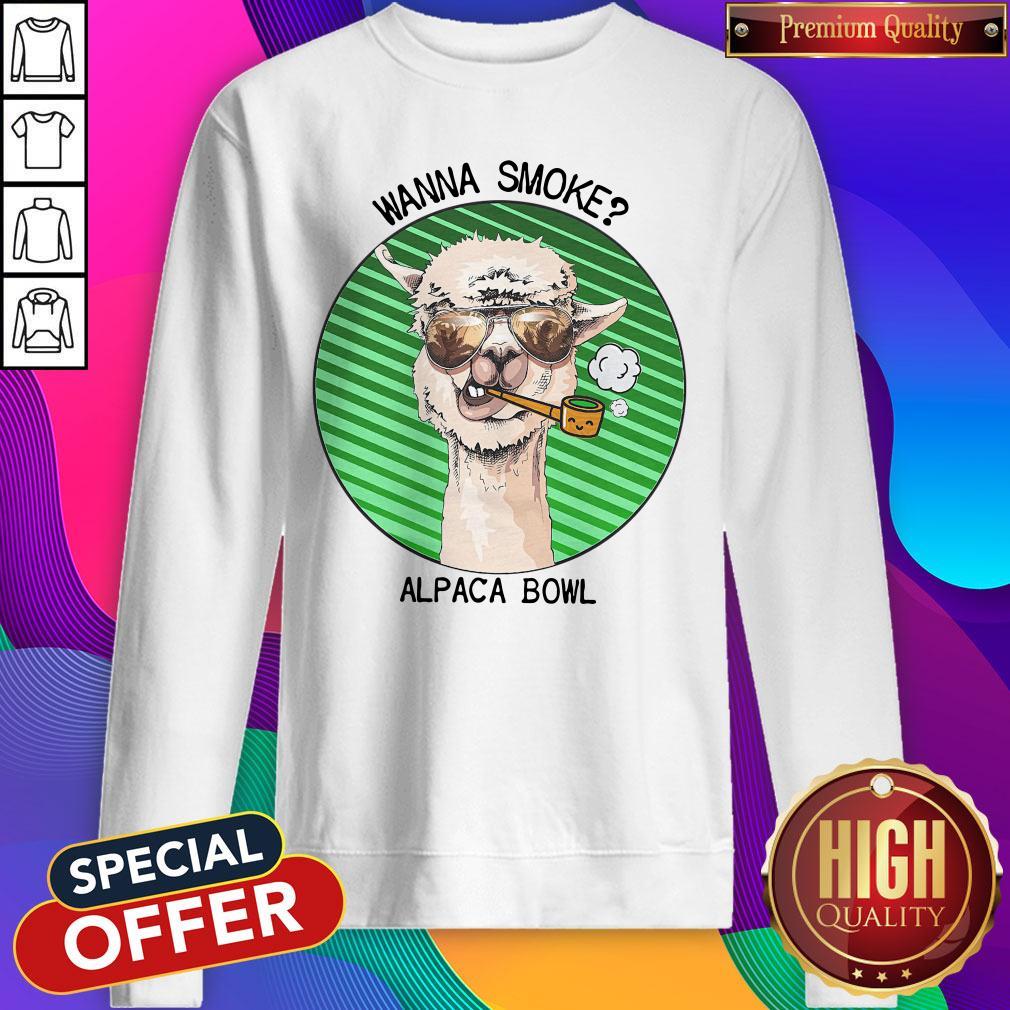 Cute Llama Wanna Smoke Alpaca Bowl Shirt