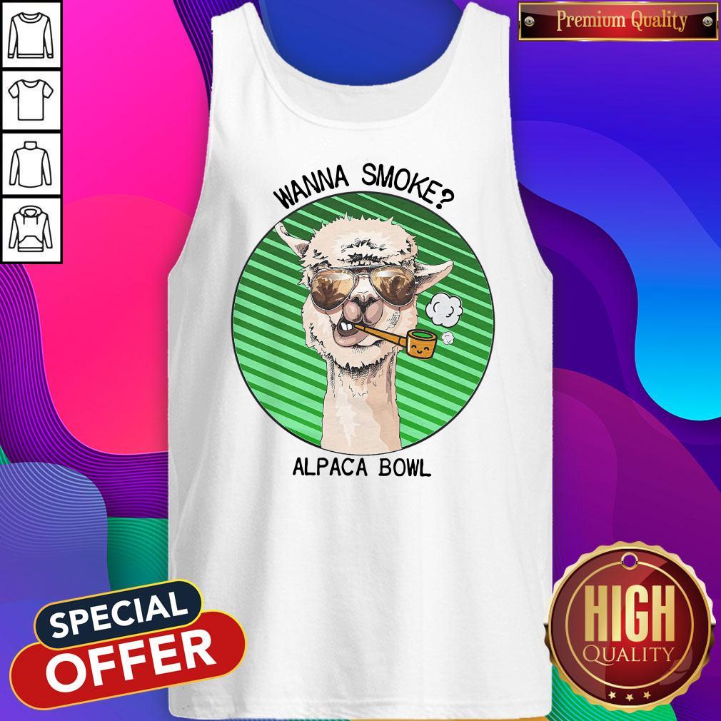 Cute Llama Wanna Smoke Alpaca Bowl Shirt