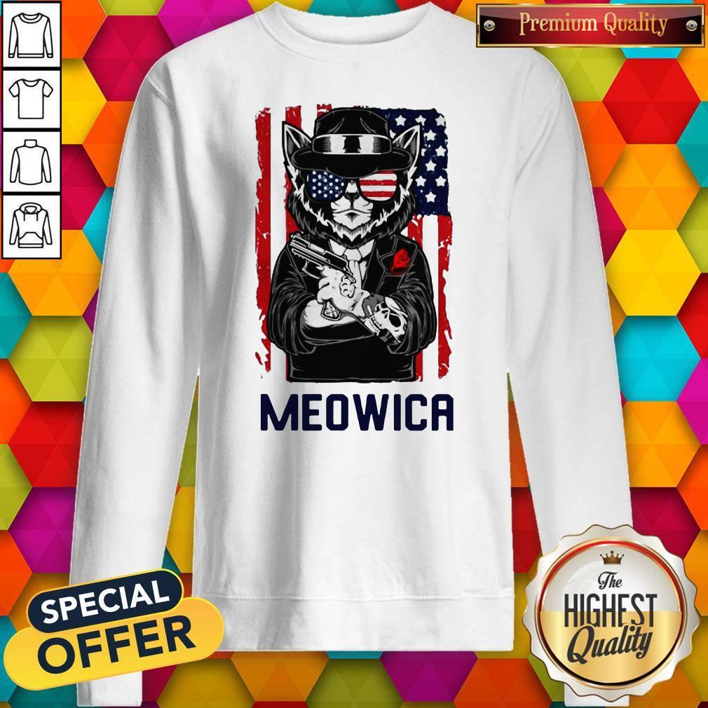 Cute Meowica 14th of July Independence Day Flag Shirt