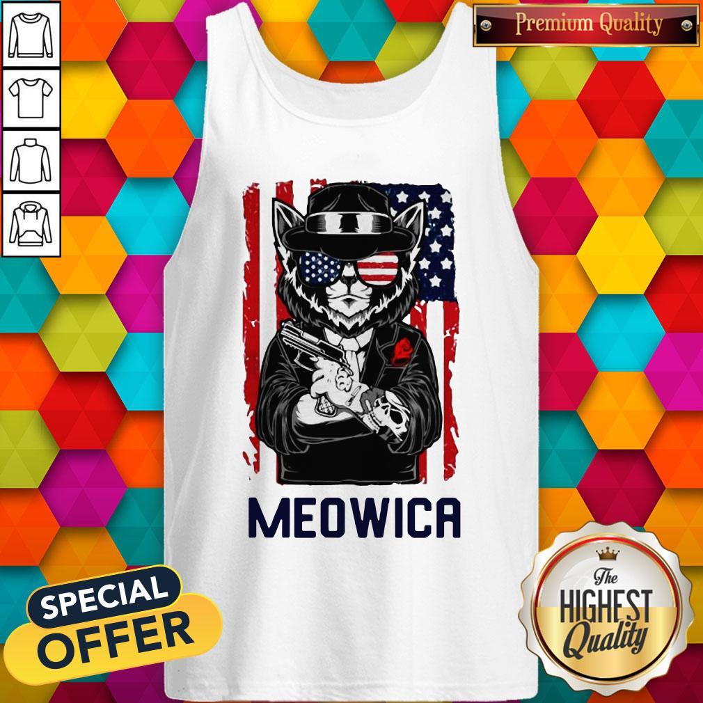 Cute Meowica 14th of July Independence Day Flag Shirt
