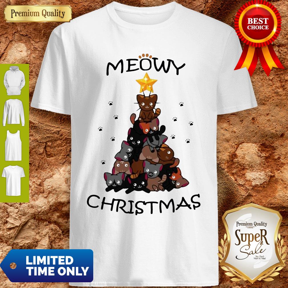 Cute Meowy Christmas Tree Cute Merry X-mas Shirt