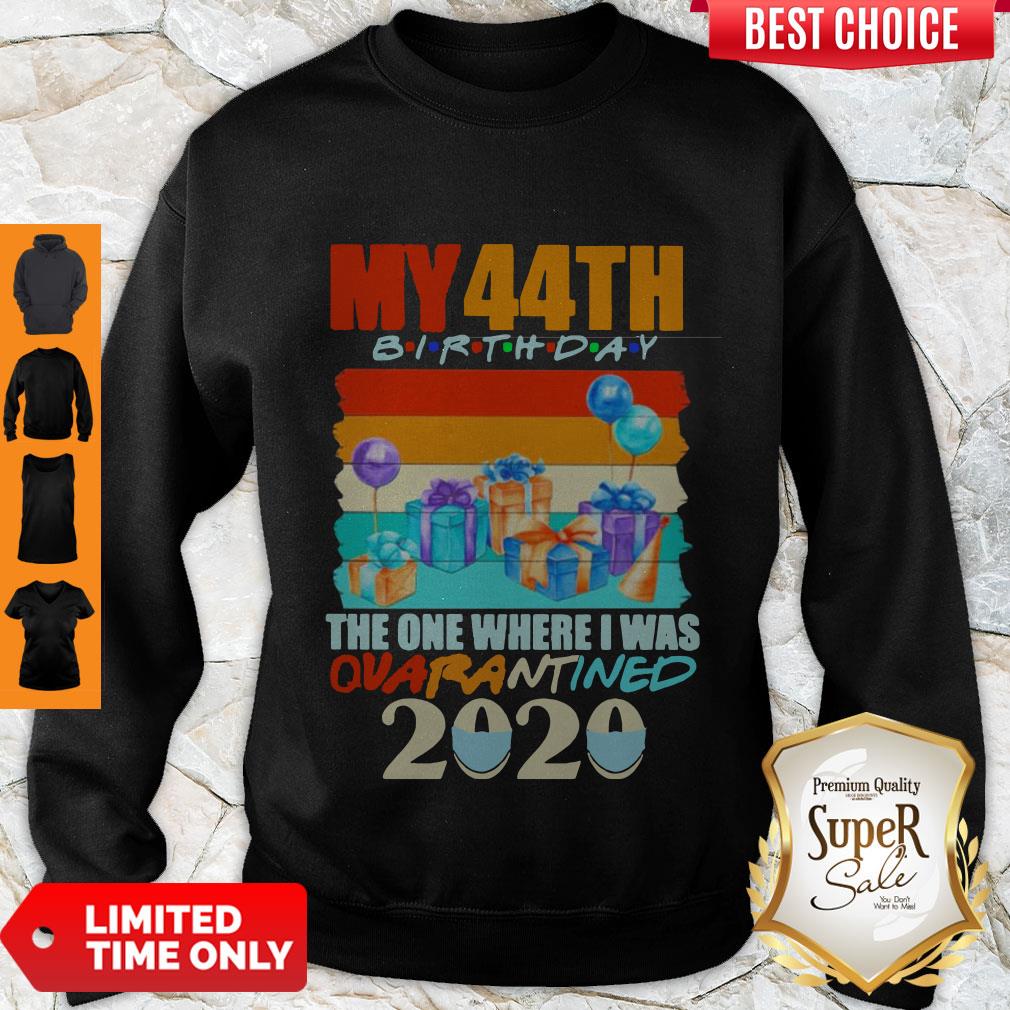 Funny My 44th Birthday The One Where I Was Quarantined 2020 Mask Vintage Shirt