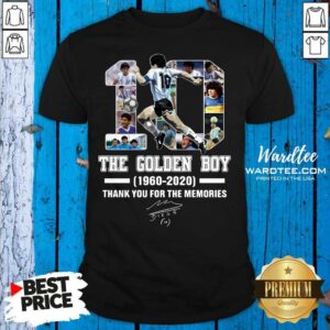 Hot 10 Diego Maradona The Golden Boy 1960-2020 Thank Signature Shirt