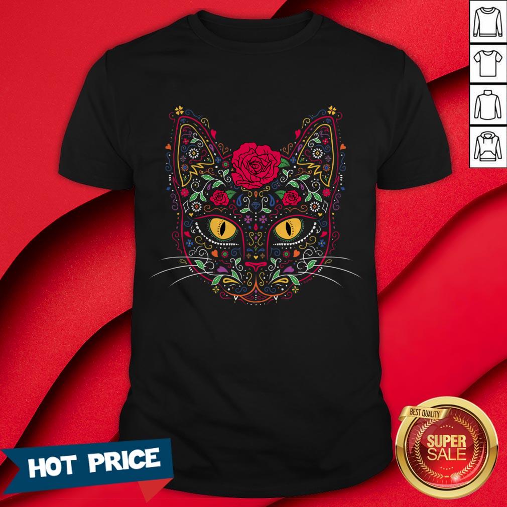 Day Of The Dead Muertos Kitty Cat Sugar Skull Shirt