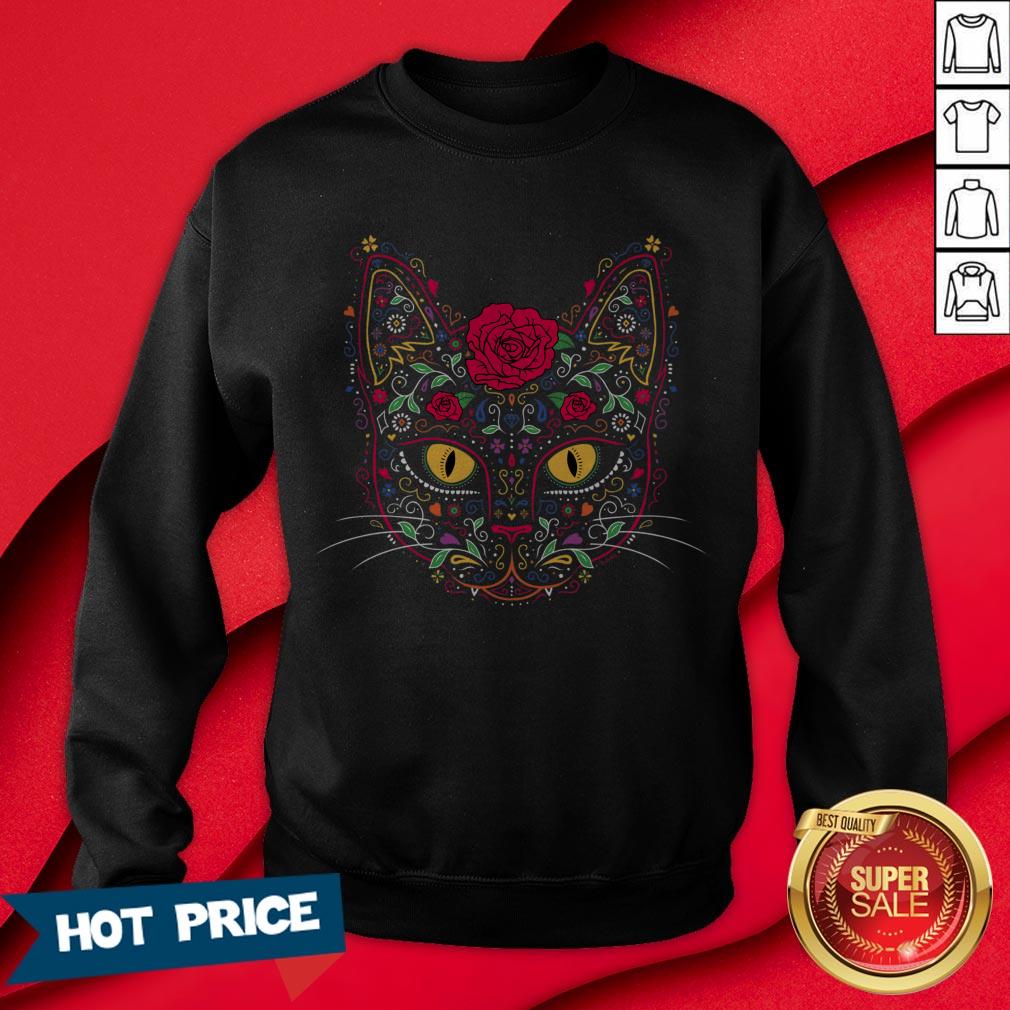 Day Of The Dead Muertos Kitty Cat Sugar Skull Shirt