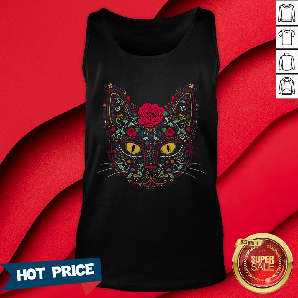 Day Of The Dead Muertos Kitty Cat Sugar Skull Shirt