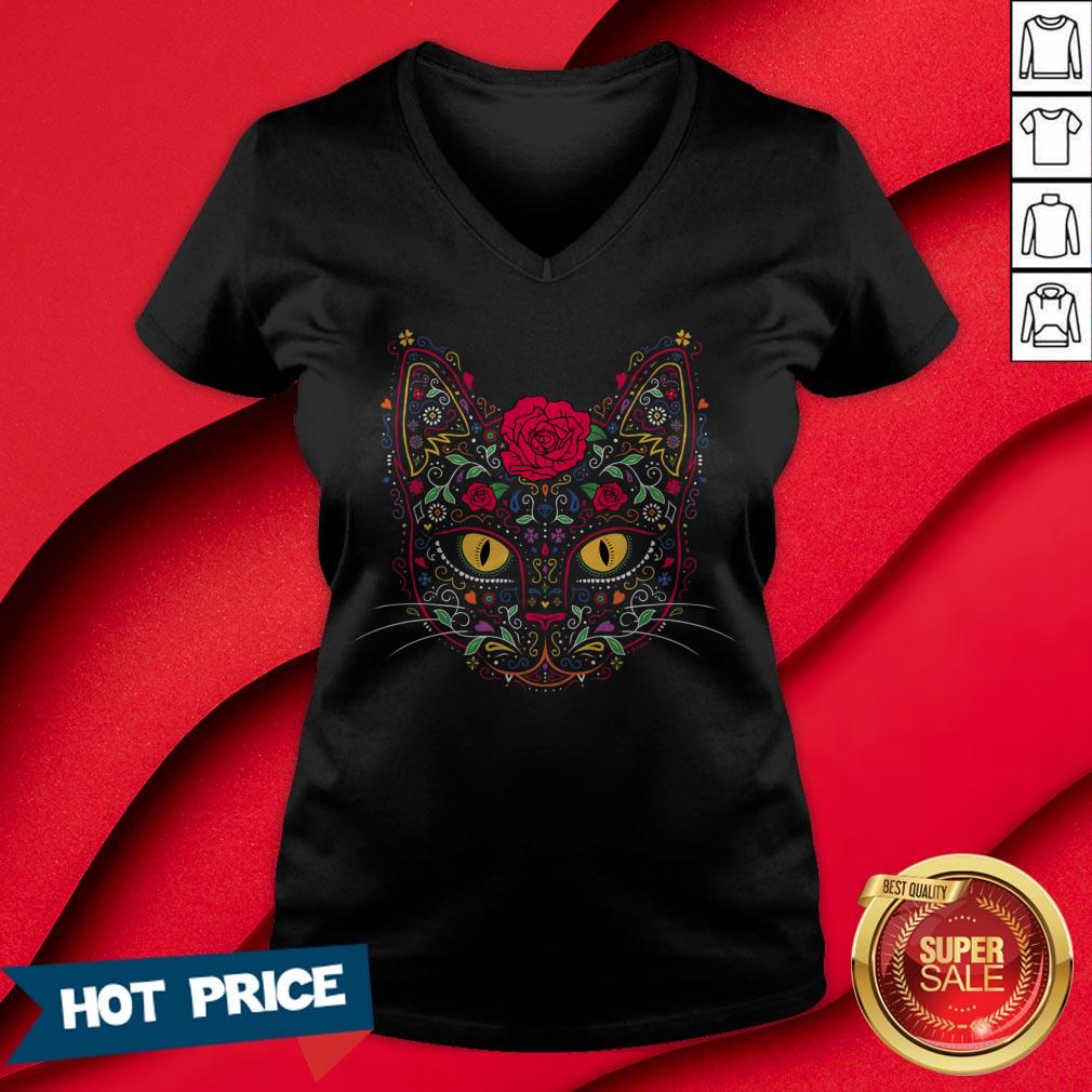 Day Of The Dead Muertos Kitty Cat Sugar Skull Shirt