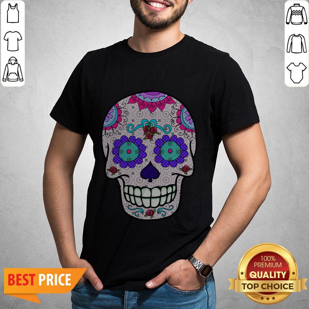 Day of the Dead Sugar Skull Purple Eyes T-Shirt