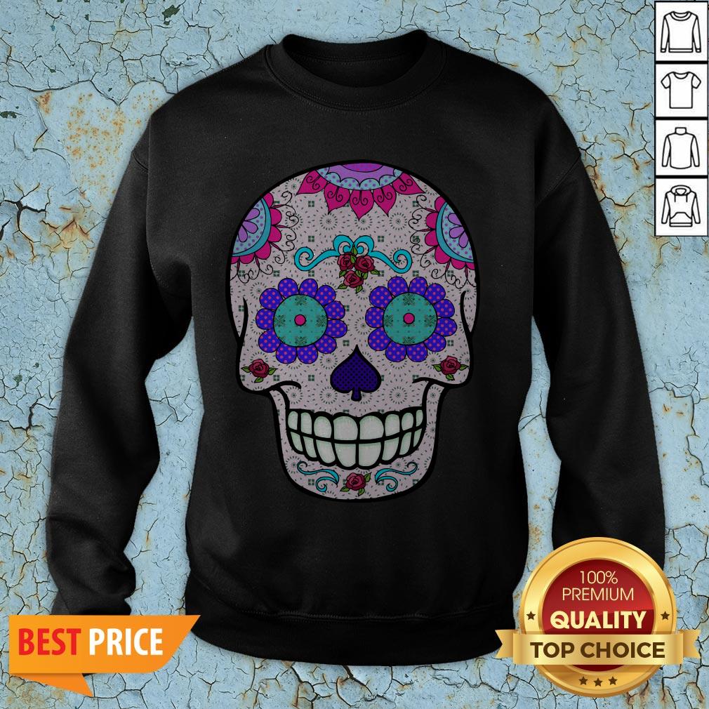 Day of the Dead Sugar Skull Purple Eyes T-Shirt