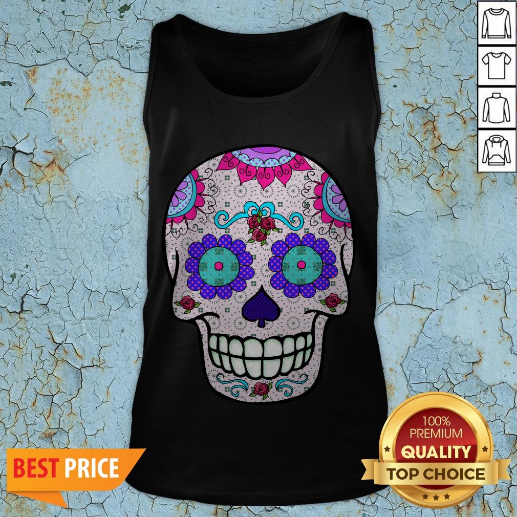 Day of the Dead Sugar Skull Purple Eyes T-Shirt