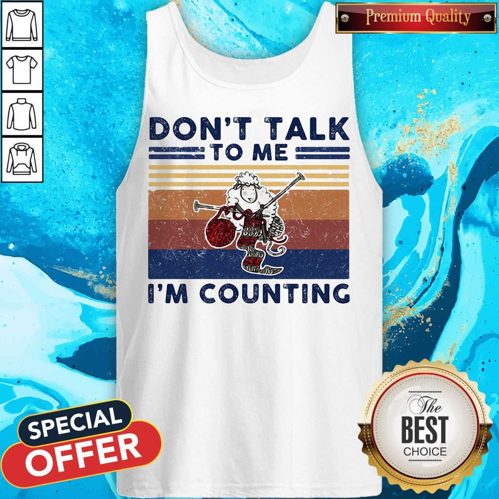 Don’t Talk To Me I’m Counting Original Sheep Knitting Vintage Retro Shirt