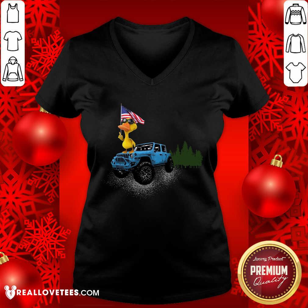 Duck American Flag And Jeep Independence Day Shirt