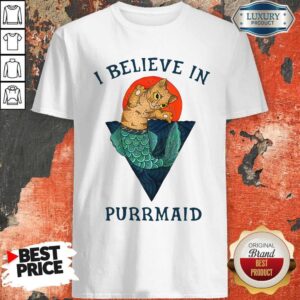 Funny Cat I Believe In Purrmaid Sunset Shirt