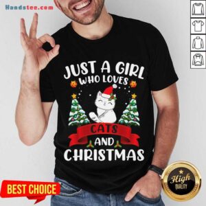 Good Just A Girl Who Loves Cat And Christmas Gift Christmas Shirt