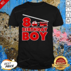 8th Birthday Boy 1 Fire Truck Shirt