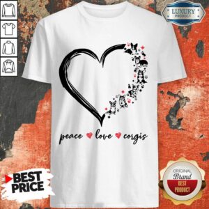 Heart Dogs Paw Love Peace Corgi Shirt