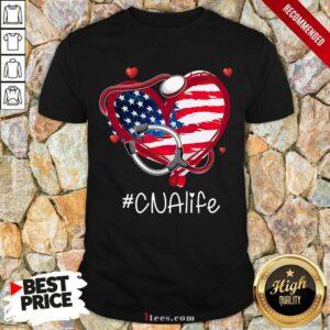 Heart American Flag CNA Life Shirt