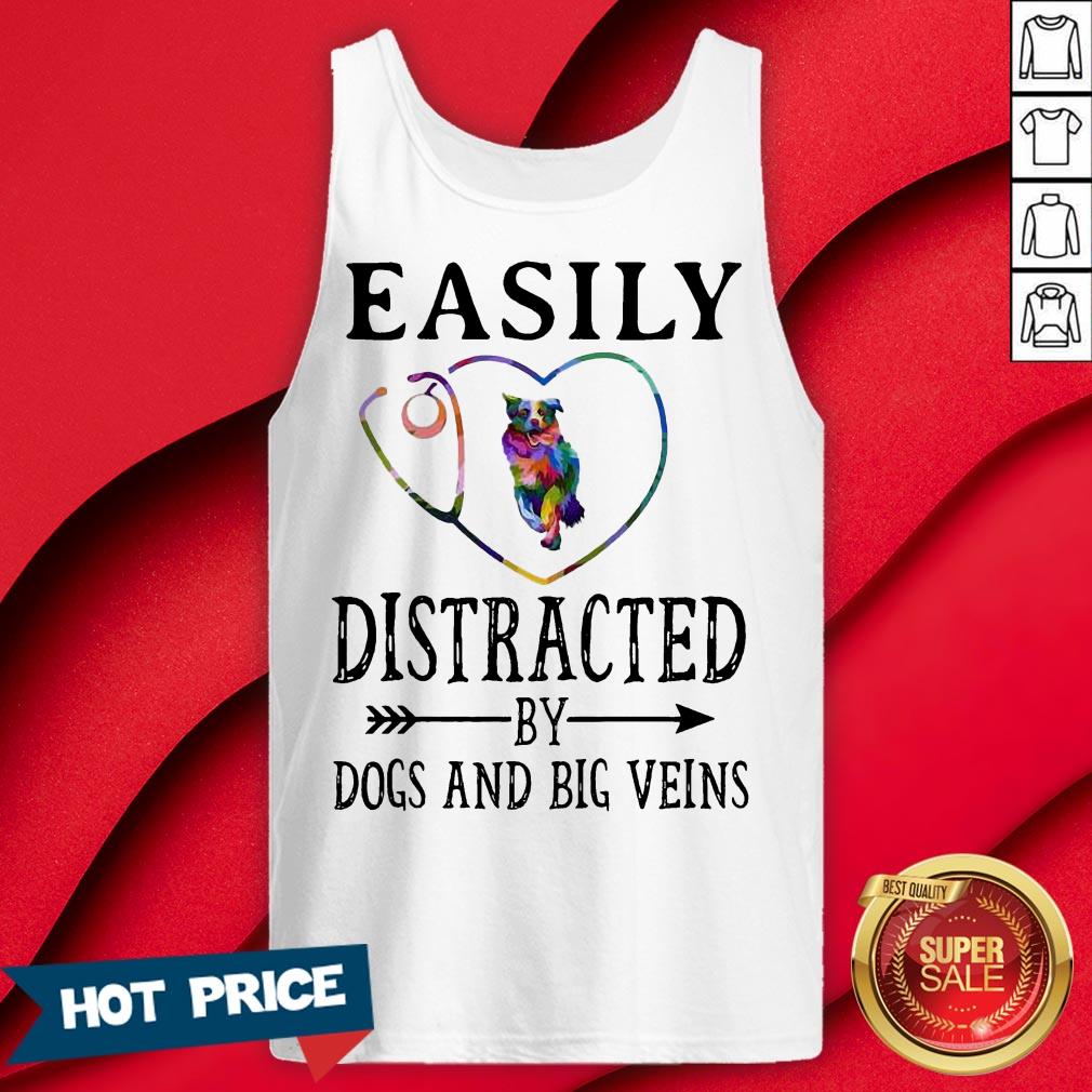 Easily Distracted By Dogs And Big Veins German Shepherd Heart Shirt