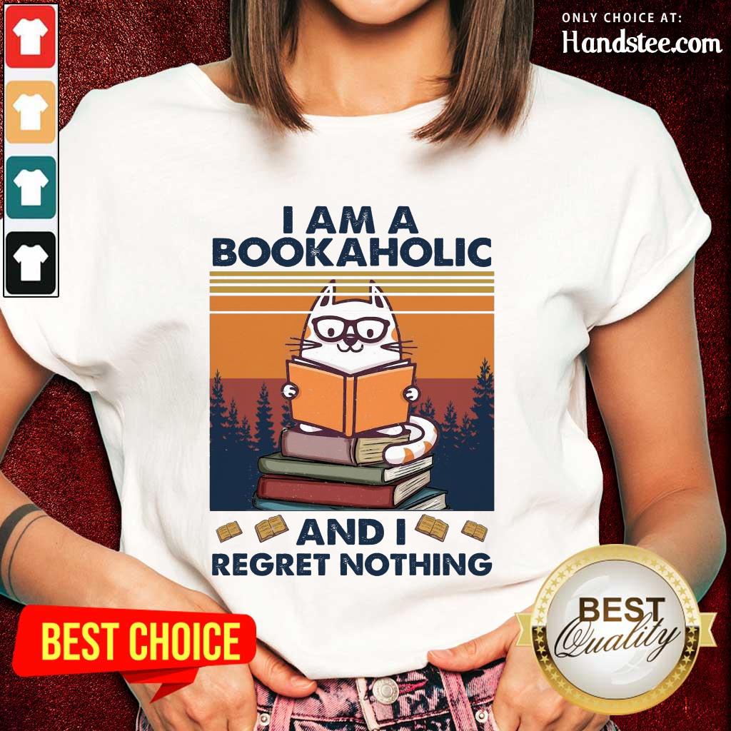 Ecstatic Cat I Am A Bookaholic Relaxed Shirt