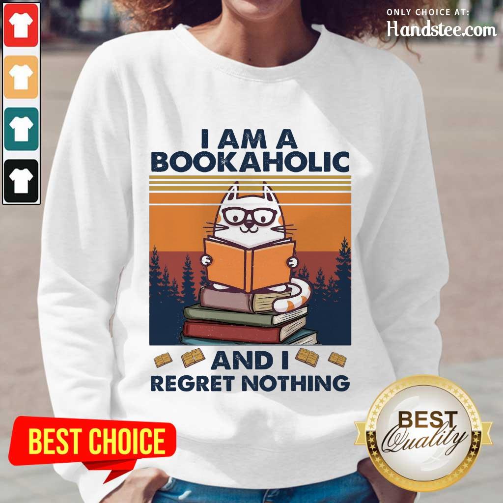 Ecstatic Cat I Am A Bookaholic Relaxed Shirt
