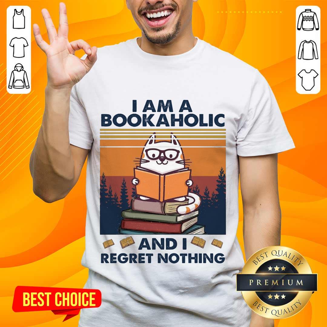 Ecstatic Cat I Am A Bookaholic Relaxed Shirt
