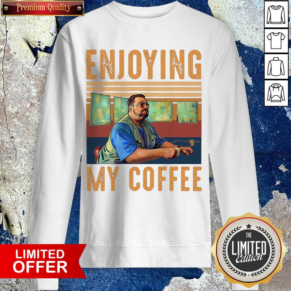 Enjoying My Coffee Vintage Retro Shirt