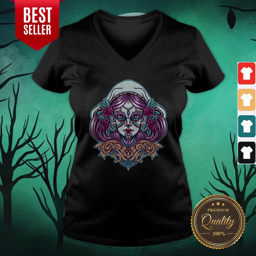 Sugar Skull Woman Day Dead Dia De Muertos Mexican Holiday Shirt