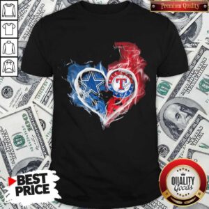Dallas Cowboys And Texas Rangers Heart Shirt