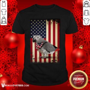 Grey Parrot American Flag Shirt