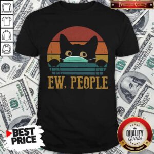 Nice Black Cat Face Mask Ew People Vintage Shirt
