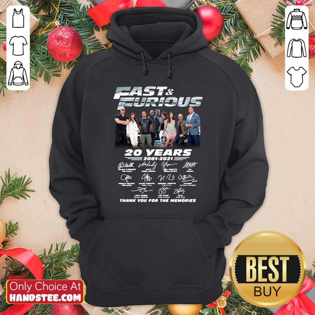 Fast And Furious 20 Years 2001 2021 Signatures Thank You For The Memories Shirt