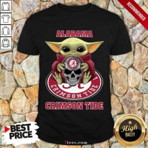 Baby Yoda Hug Alabama Crimson Tide Skull Shirt