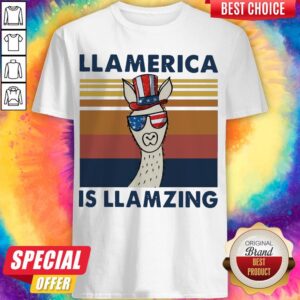 Nice Llama Llalmerica Is Llamzing American Flag Vintage Shirt