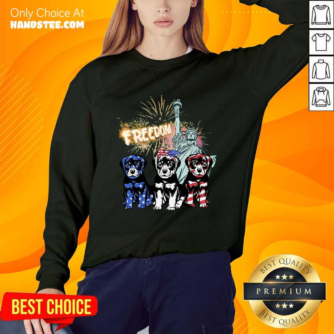 Freedom Rottweilers Statue Of Liberty USA Flag Shirt