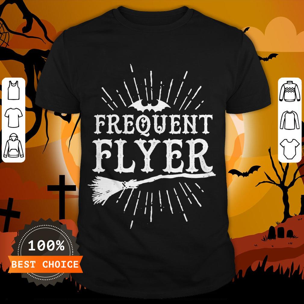 Frequent Flyer Vintage Bat And Witch Halloween Party T-Shirt