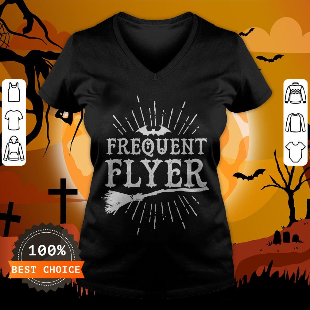 Frequent Flyer Vintage Bat And Witch Halloween Party T-Shirt