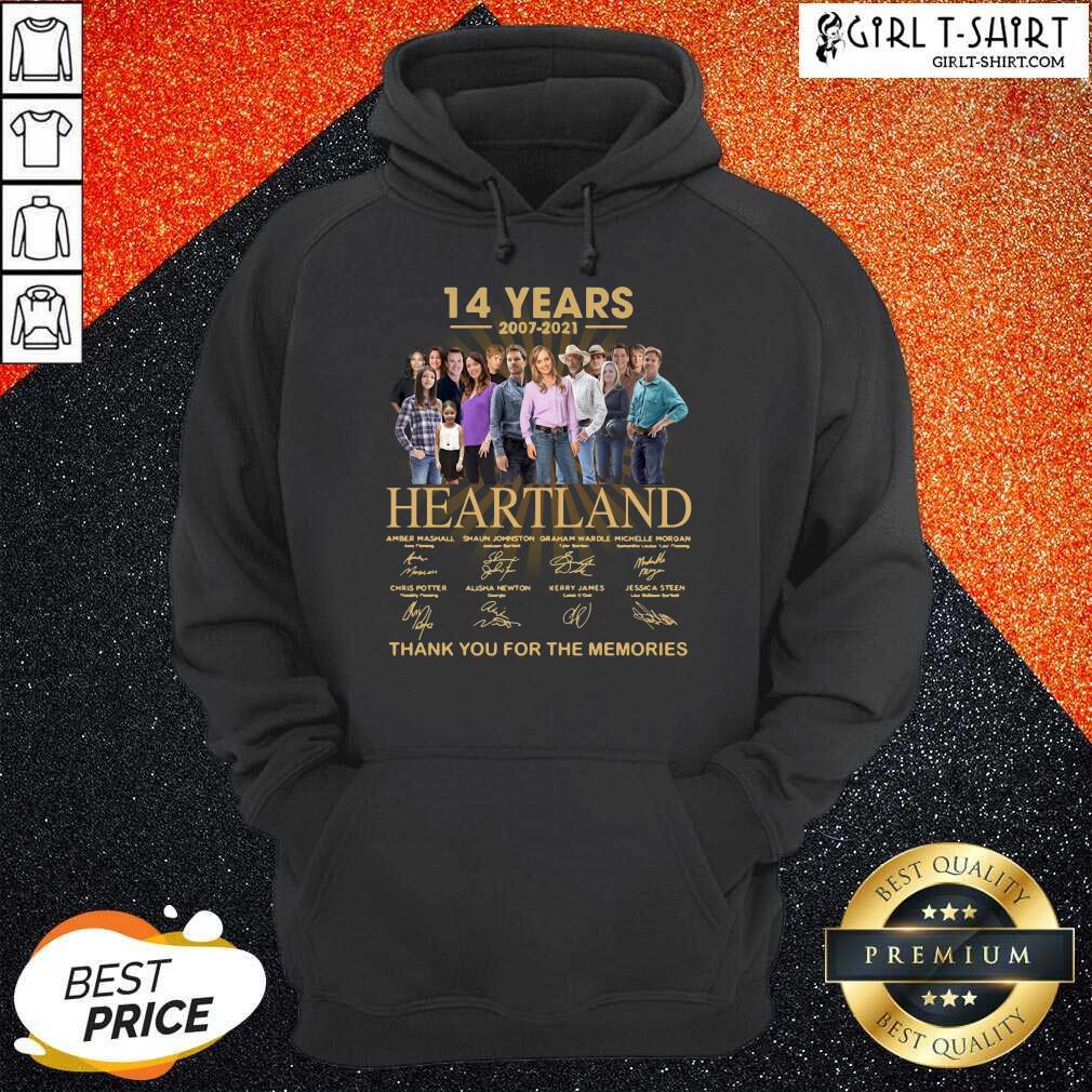 Funny 14 Years 2007 2021 Heartland Thank You For The Memories Signatures Shirt