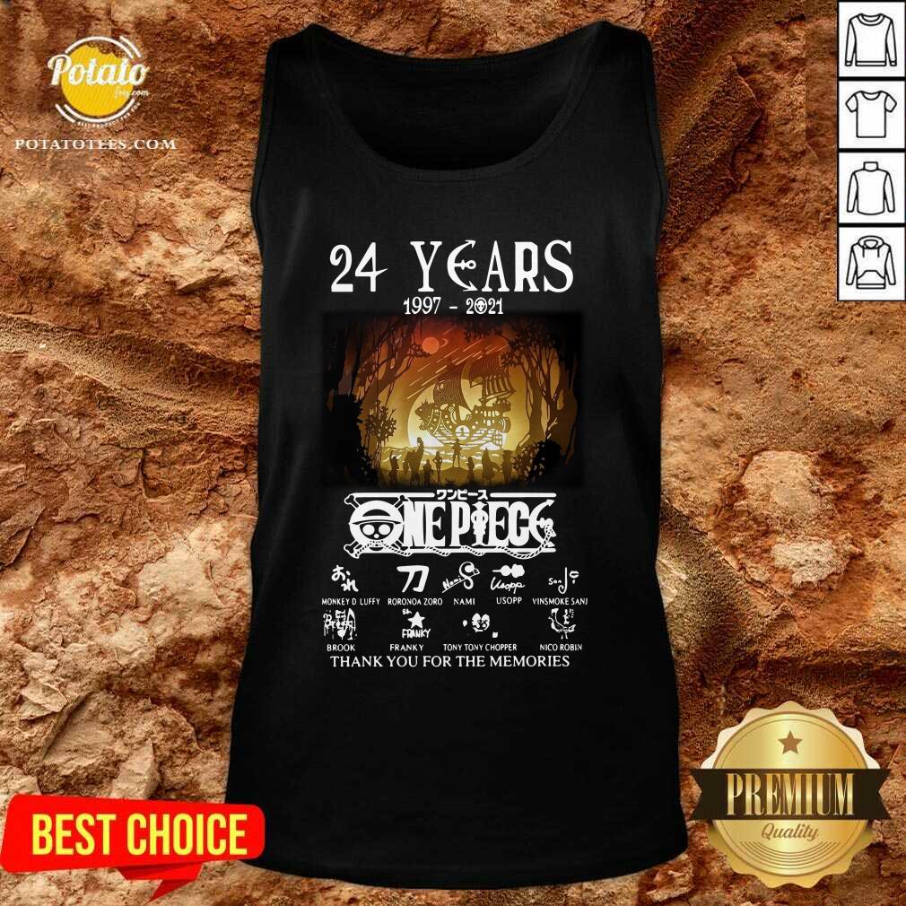 Funny 24 Years 1997 2021 One Piece Signatures Thank You For The Memories Shirt