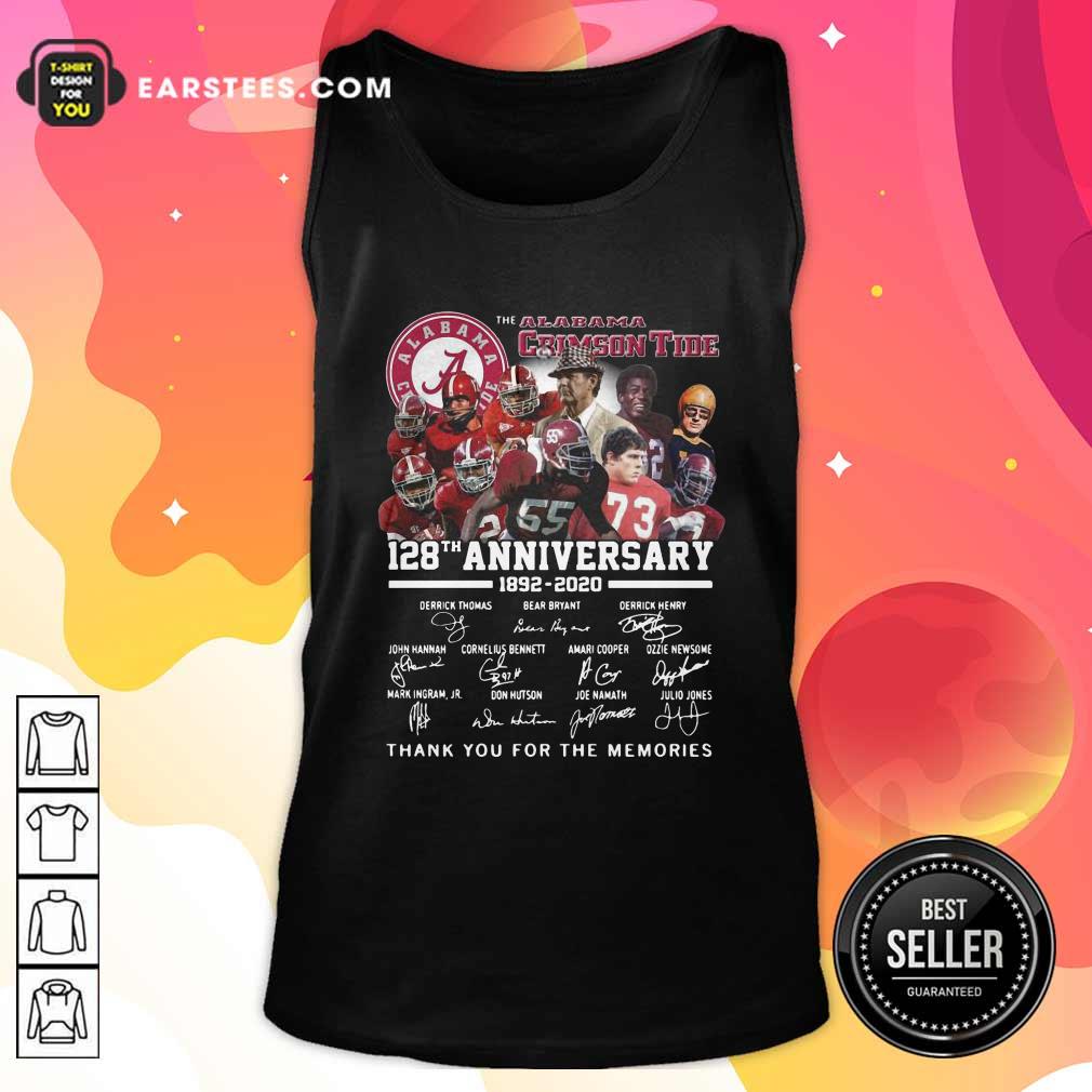 Funny Alabama Crimson Tide 128th Anniversary 1982 2020 Signatures Thank Shirt