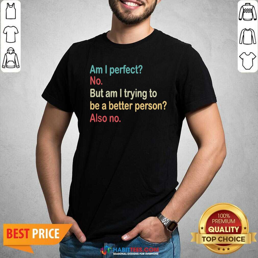 Funny Am I Perfect No Am I Trying To Be A Better Person Vintage Shirt